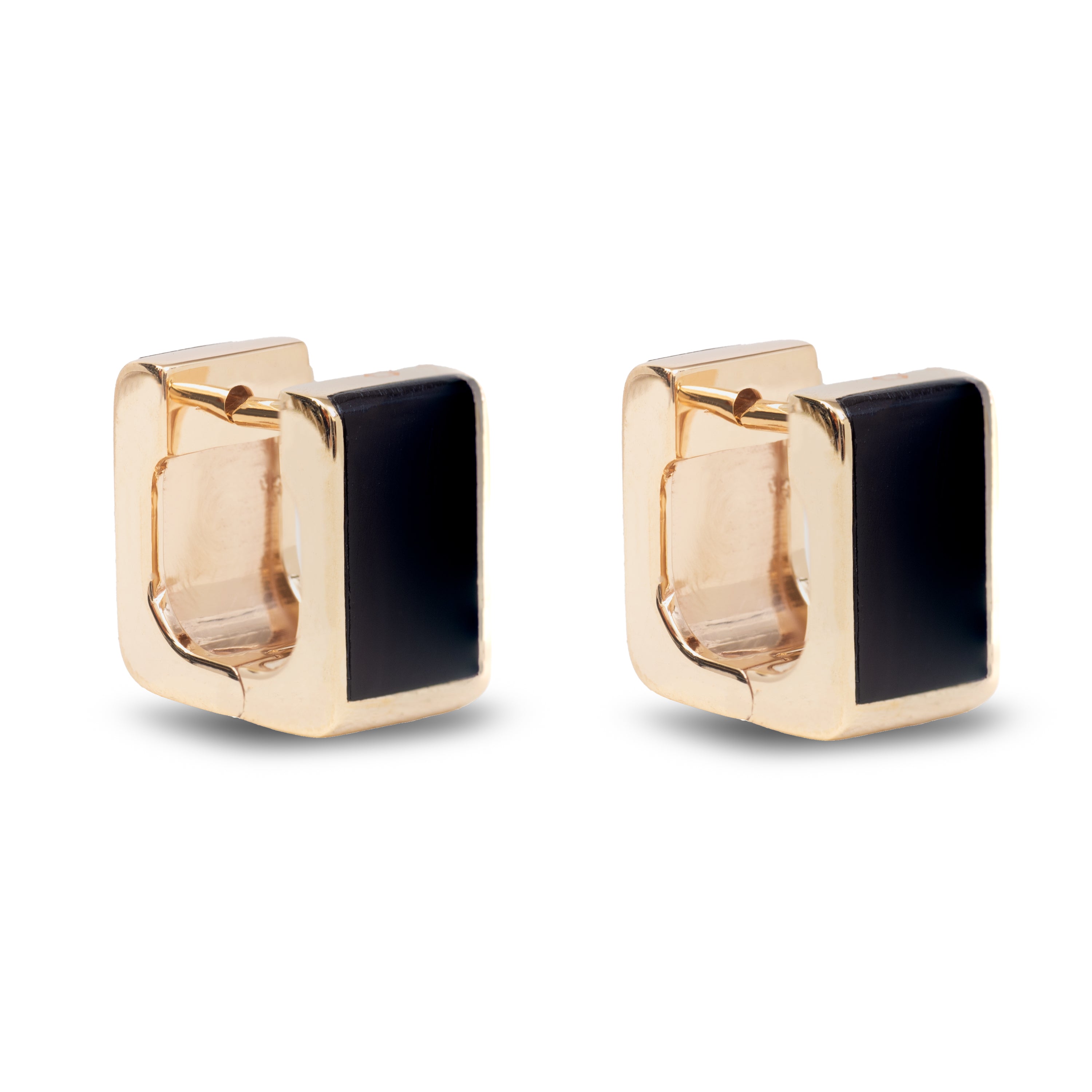 HUG EARRINGS, ONYX