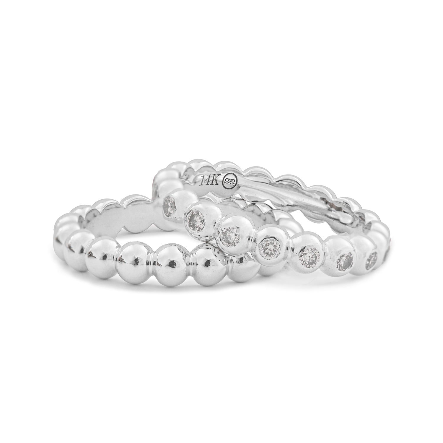 BIG RIPPLE RING with diamonds