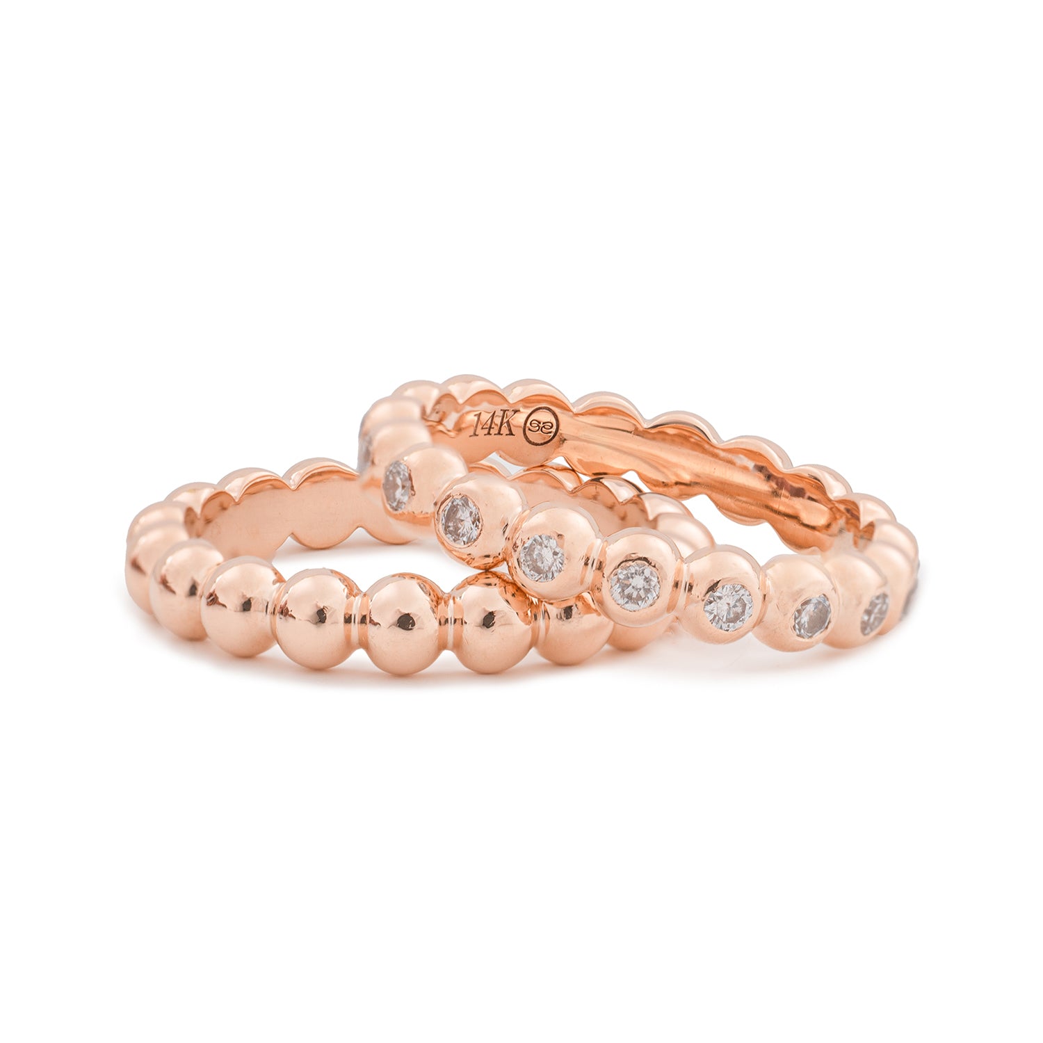 BIG RIPPLE RING with diamonds
