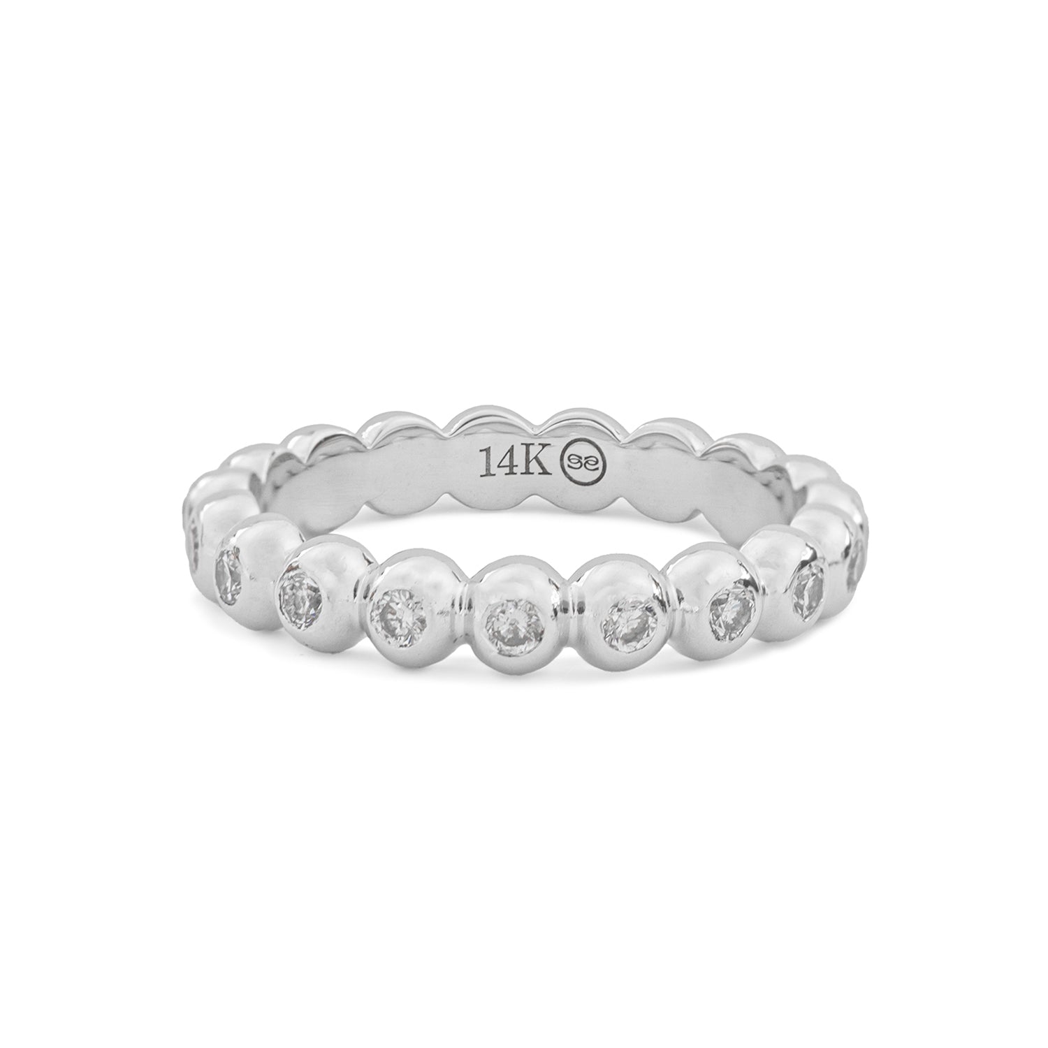 BIG RIPPLE RING with diamonds