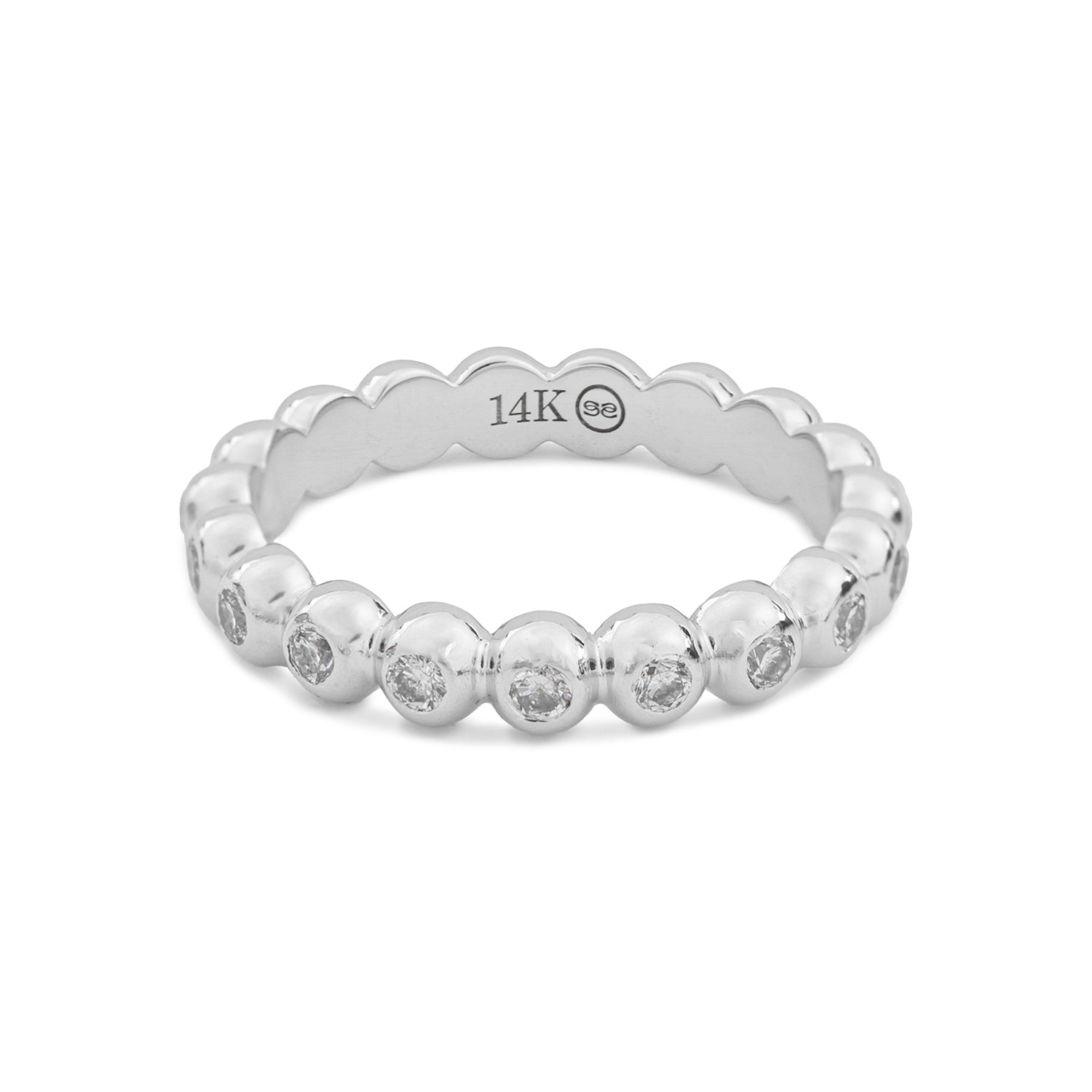 BIG RIPPLE RING with diamonds