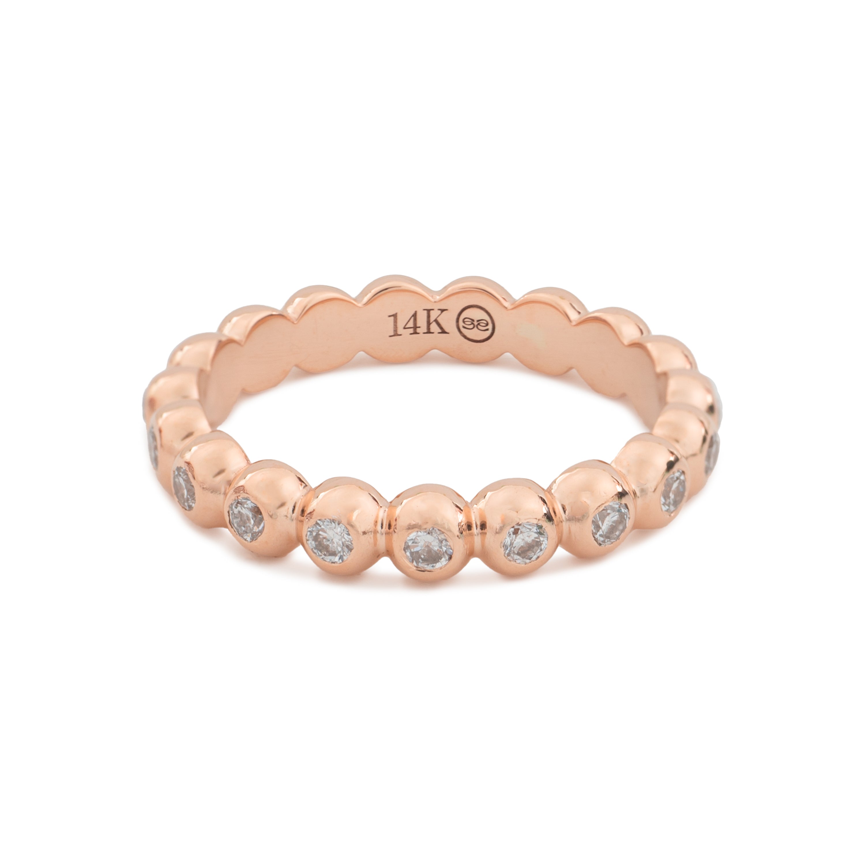 BIG RIPPLE RING with diamonds