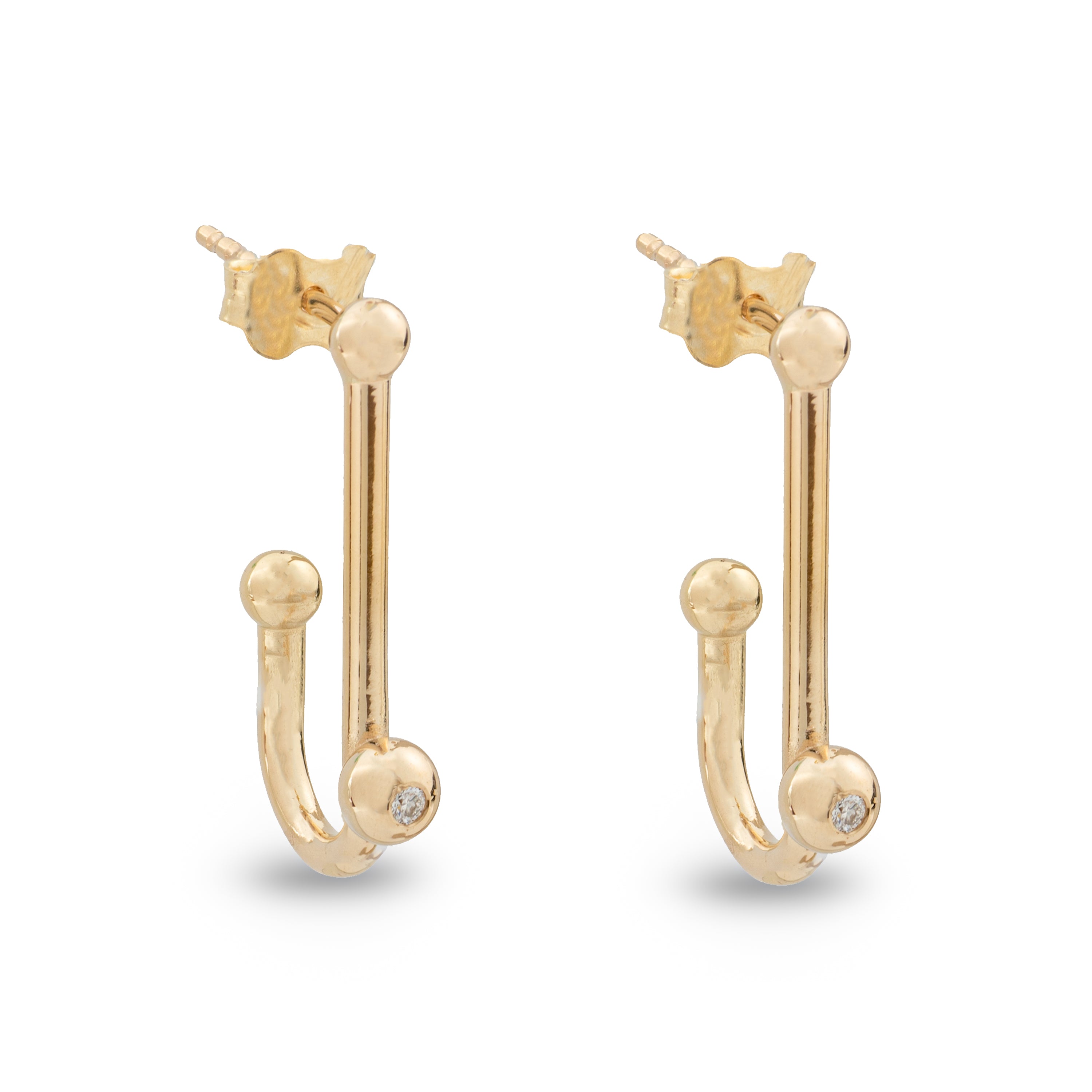 BOUCLES D'OREILLES HOOK AVEC PERLES ET DIAMANT